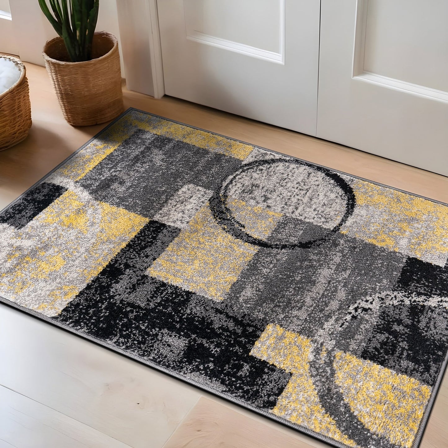 World Rug Gallery Abstract Polypropylene Machine-Made Circle Area Rug