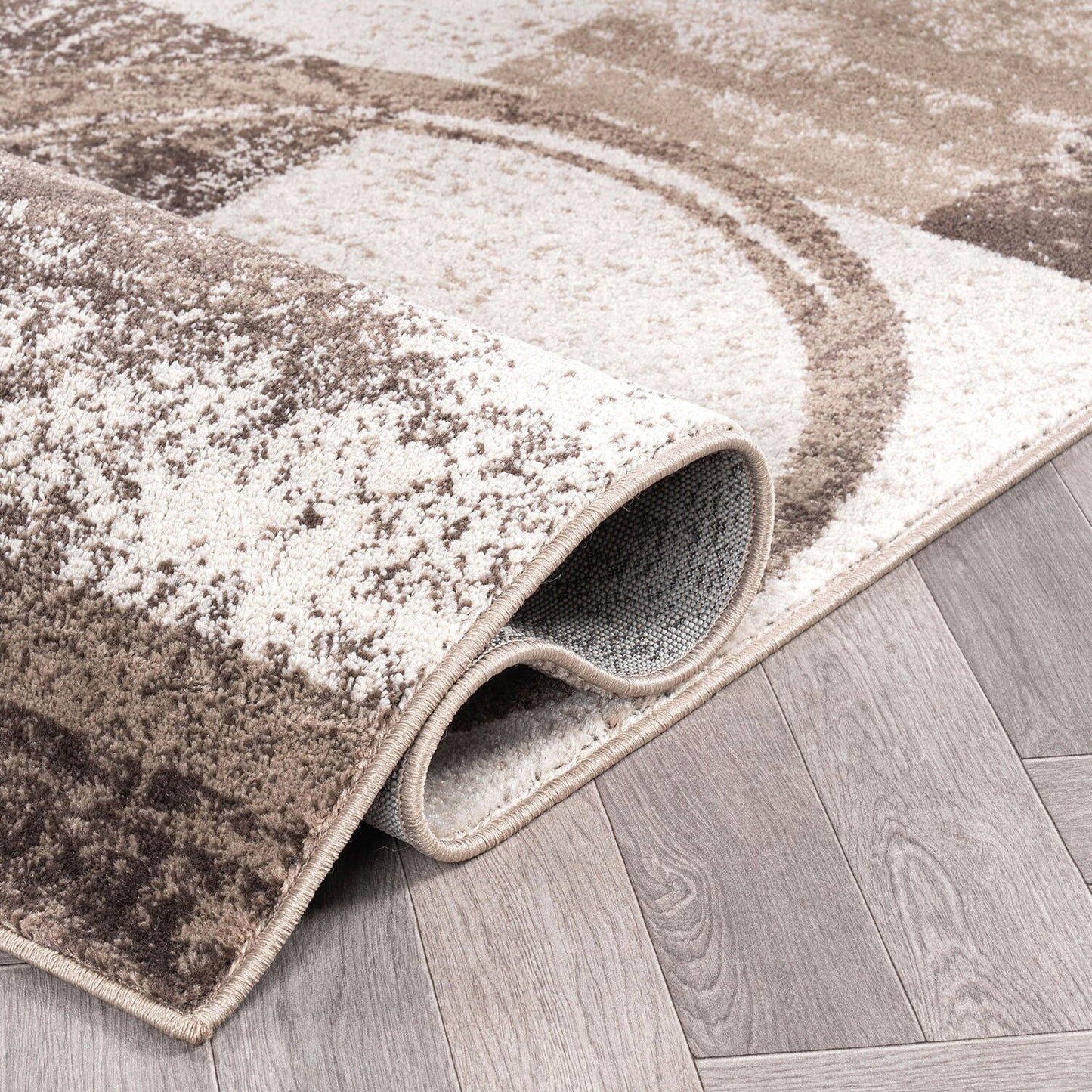 World Rug Gallery Abstract Polypropylene Machine-Made Circle Area Rug