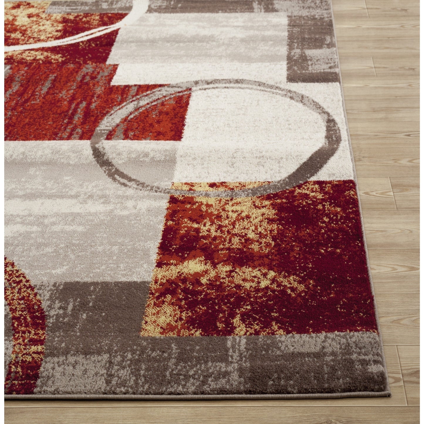 World Rug Gallery Abstract Polypropylene Machine-Made Circle Area Rug