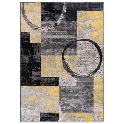 World Rug Gallery Abstract Polypropylene Machine-Made Circle Area Rug