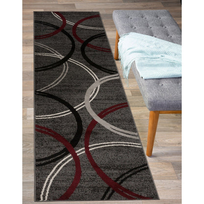World Rug Gallery Contemporary Abstract Circles Design Area Rug
