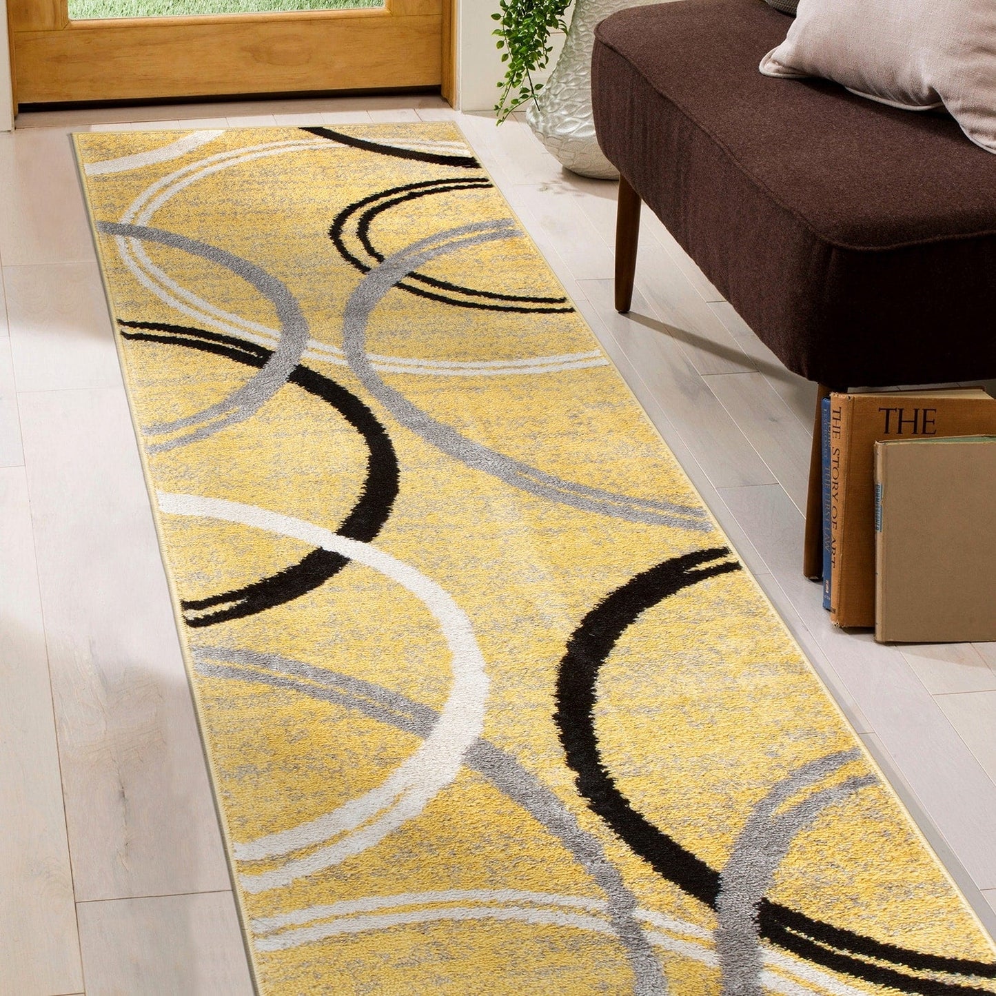 World Rug Gallery Contemporary Abstract Circles Design Area Rug