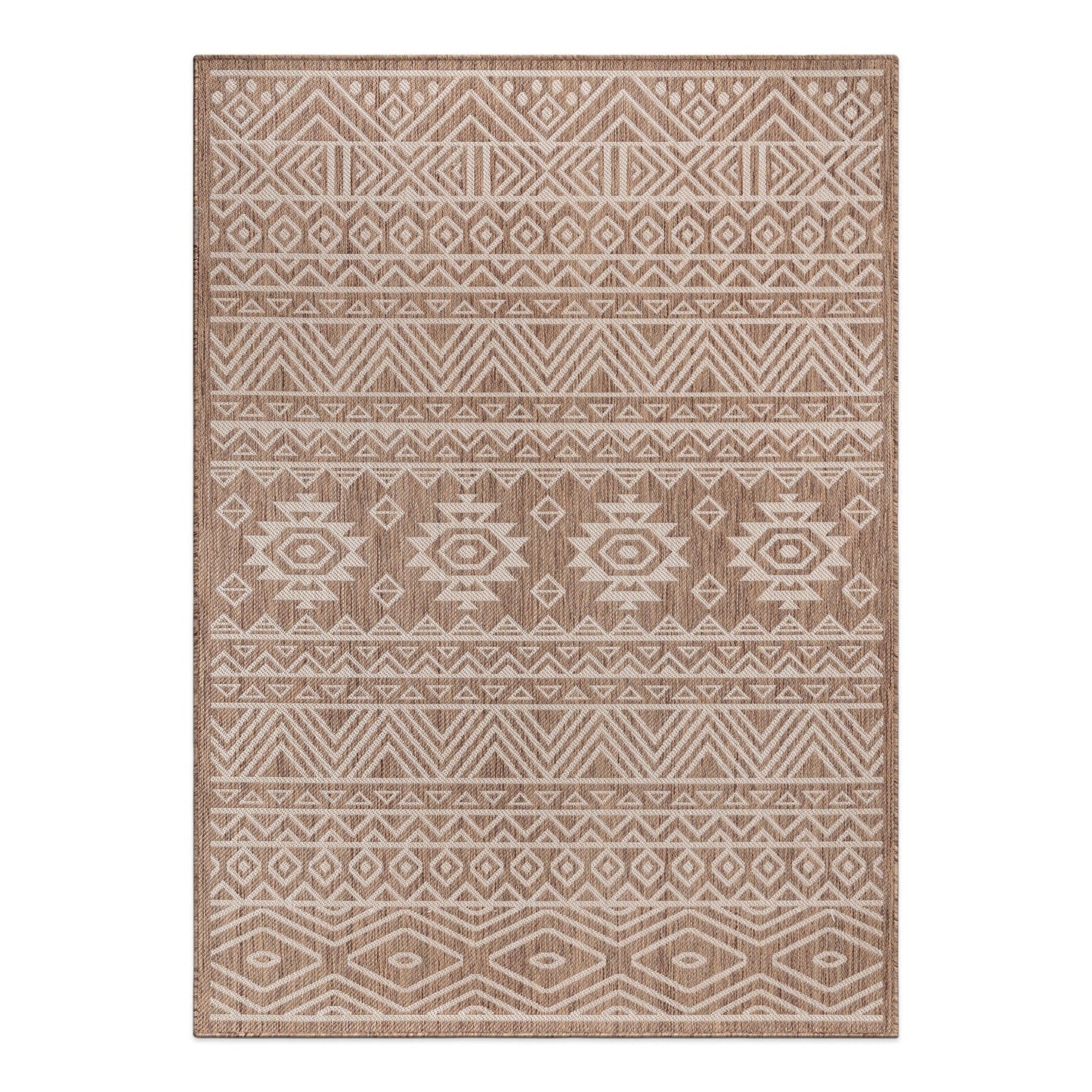 World Rug Gallery Distressed Geometric Bohemian Textured Flat Weave Indoor/Outdoor Area Rug