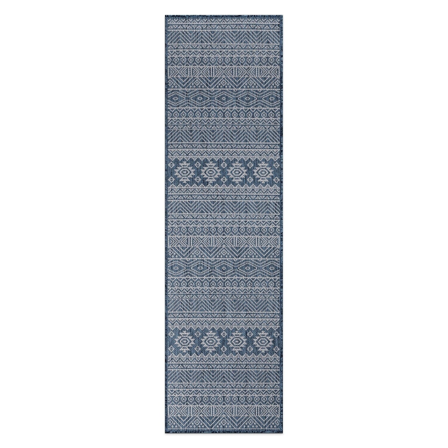 World Rug Gallery Distressed Geometric Bohemian Textured Flat Weave Indoor/Outdoor Area Rug