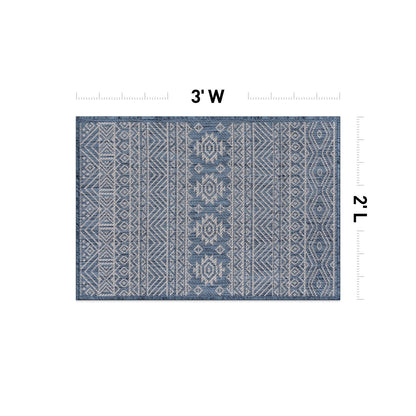 World Rug Gallery Distressed Geometric Bohemian Textured Flat Weave Indoor/Outdoor Area Rug