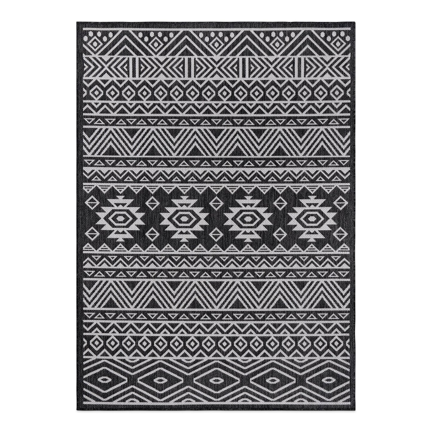 World Rug Gallery Distressed Geometric Bohemian Textured Flat Weave Indoor/Outdoor Area Rug