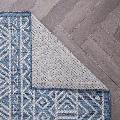 World Rug Gallery Distressed Geometric Bohemian Textured Flat Weave Indoor/Outdoor Area Rug