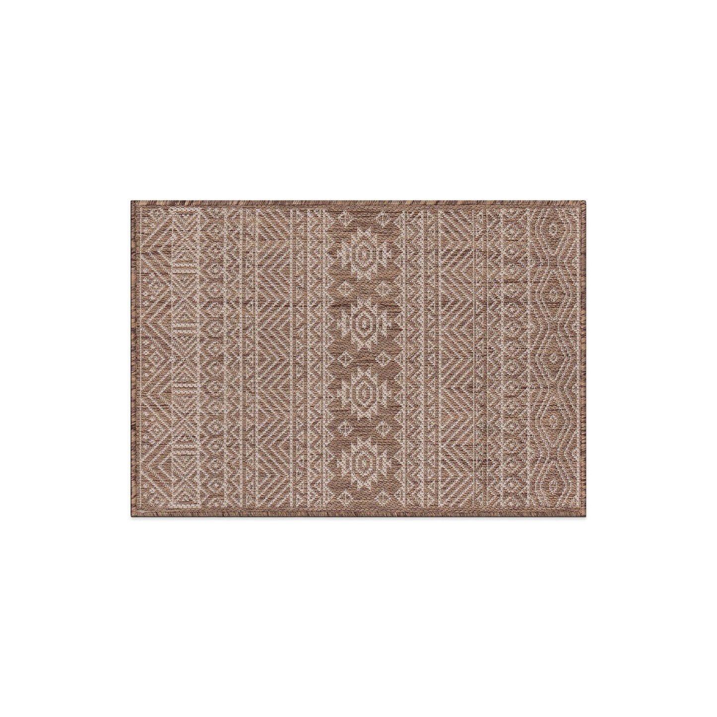 World Rug Gallery Distressed Geometric Bohemian Textured Flat Weave Indoor/Outdoor Area Rug