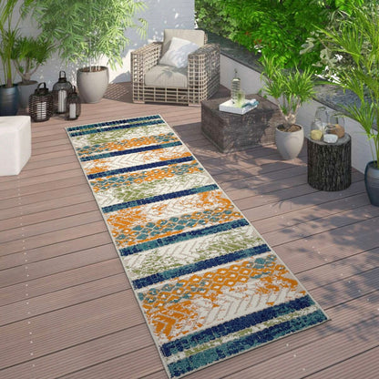 World Rug Gallery Distressed Geometric Indoor/Outdoor Area Rug