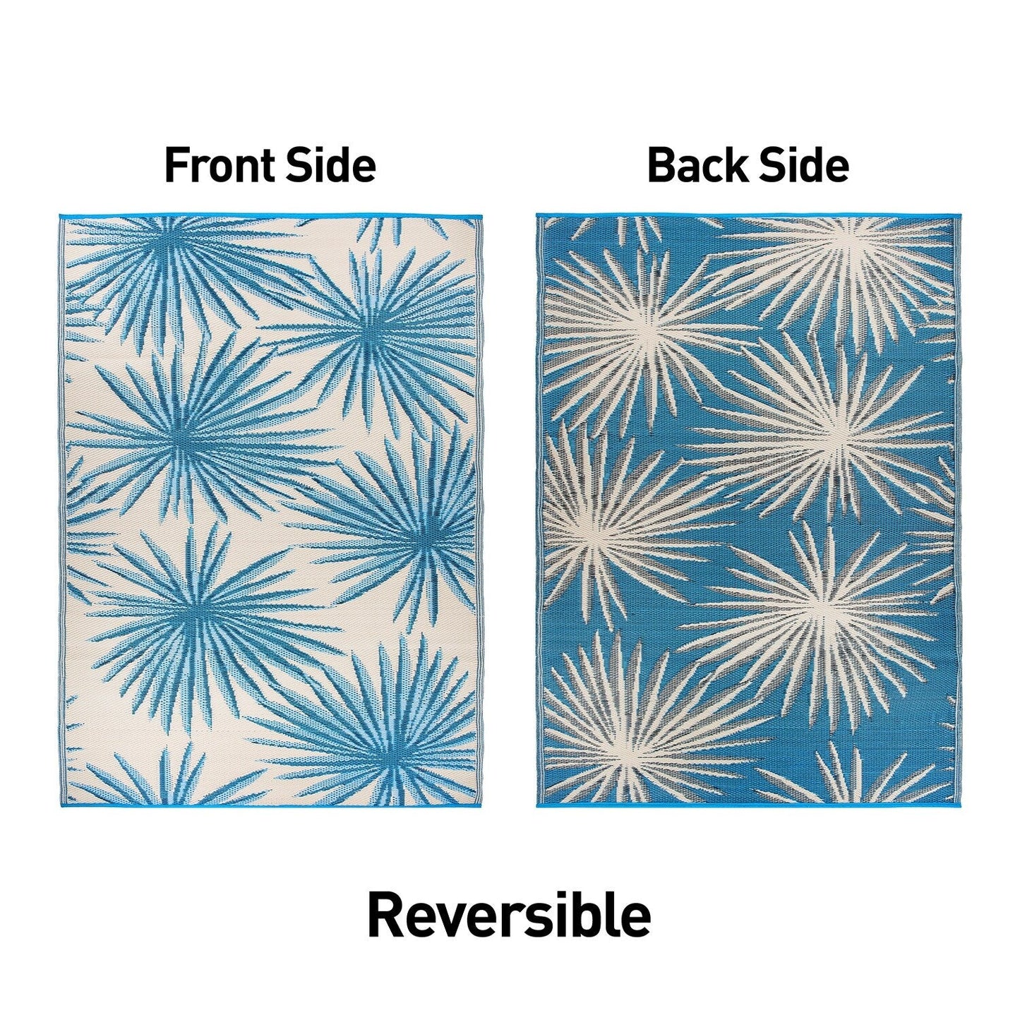 World Rug Gallery Floral Tropical Reversible Recycled Plastic Outdoor Rugs