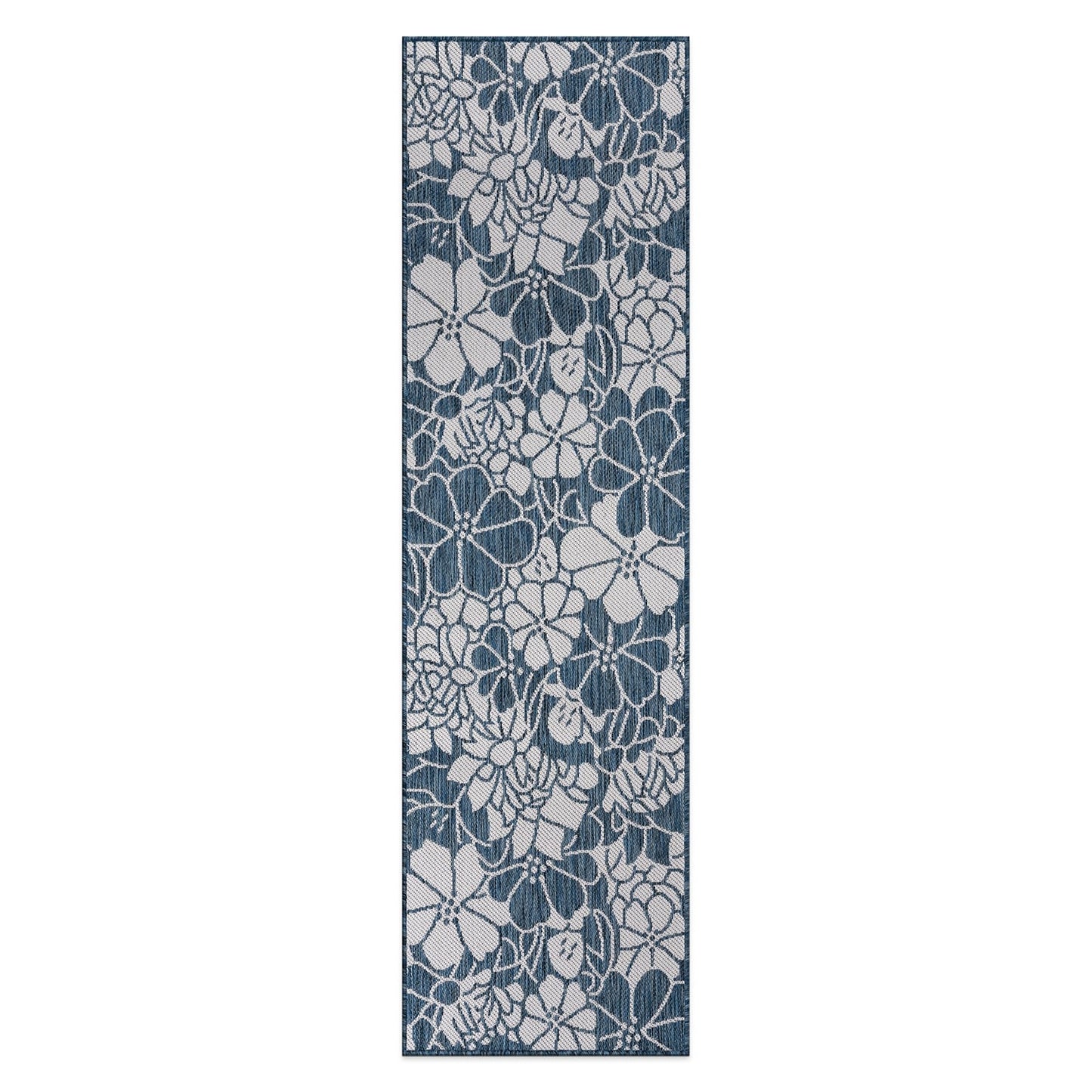 World Rug Gallery Modern Floral Flowers Textured Flat Weave Indoor/Outdoor Area Rug