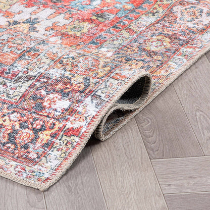 World Rug Gallery Transitional Distressed Machine Washable Non Slip Area Rug