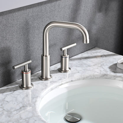 YASINU 8 Inch Luxury Widespread Bathroom Sink Faucet with Pop-Up Drain