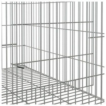 vidaXL 3-Panel Rabbit Cage Animal Hutch Playpen Enclosure Galvanized Iron