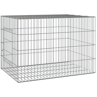 vidaXL 3-Panel Rabbit Cage Animal Hutch Playpen Enclosure Galvanized Iron